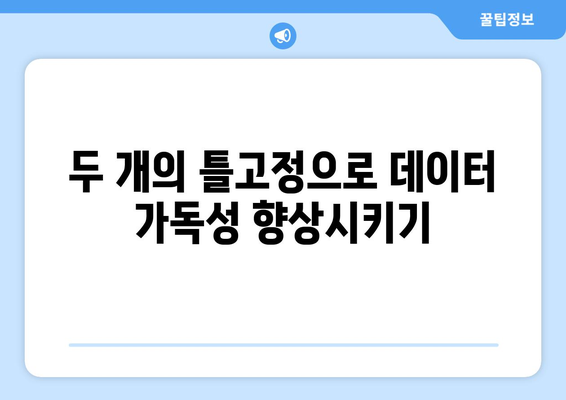 엑셀 틀고정 2개로 데이터 관리 효율 높이는 방법 | 엑셀 팁, 데이터 분석, 생산성 향상"