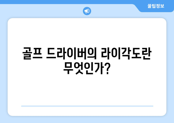 골프 드라이버 라이각도 조정 방법| 올바른 선택으로 비거리 극대화하기 | 골프 드라이버, 비거리, 라이각도 조정